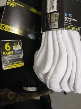 U.S. Polo Assn. Men's Low Cut Cushion Socks - White (6 Pairs)